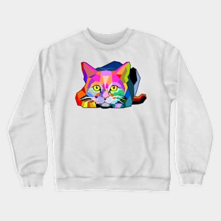 Crouching cat geometric Crewneck Sweatshirt